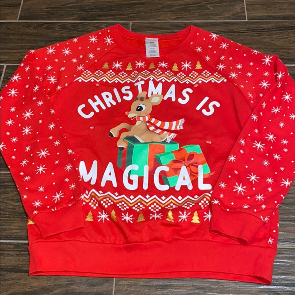 Rudolph Christmas sweater with lights